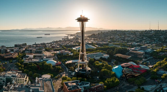 Arial view of Seattle Washington