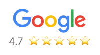 Google review icon, 4.7 average stars.