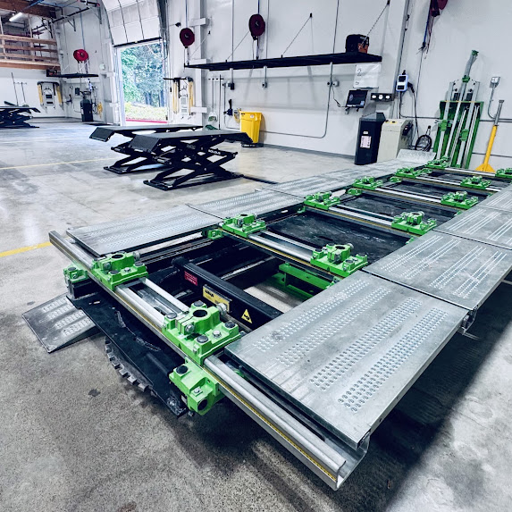 New expansion building for Exotic Motors, now open for collision damage repair services.